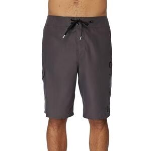 O'NEILL Men's Santa Cruz Solid 2.0 Boardshorts Size 36 Charcoal Drawstring NWT